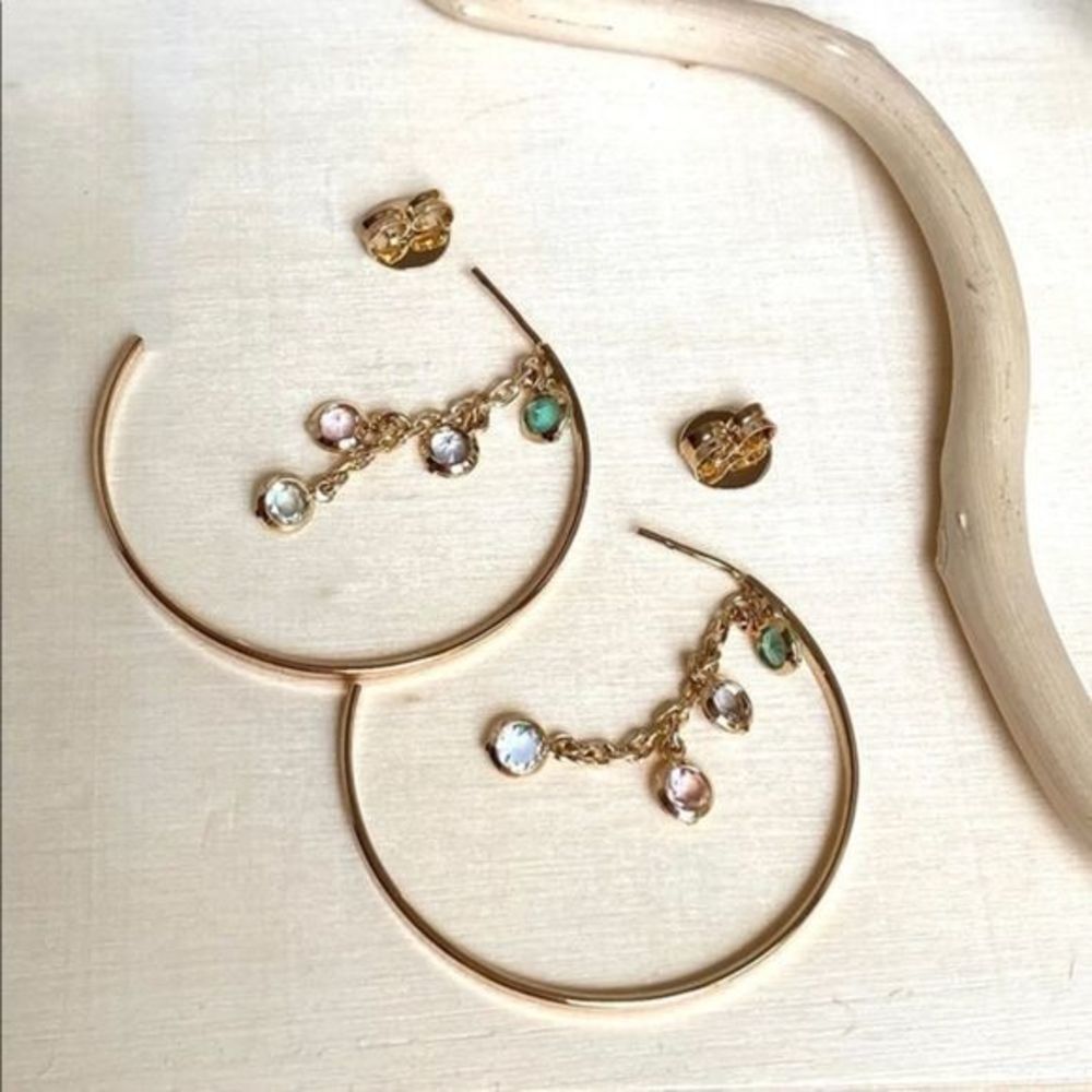 HP🎊🛍💕Gold Filled Crystal Hoops